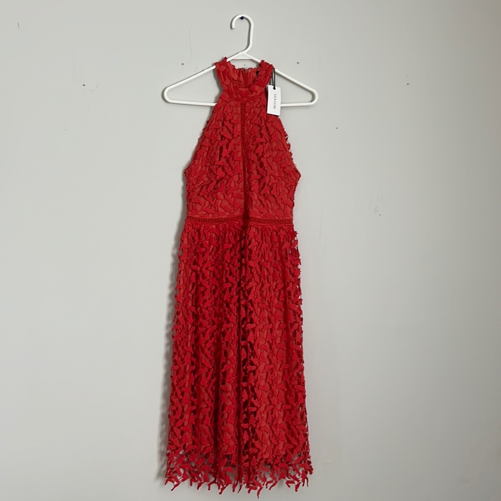 NWT Coral halter neckline dress